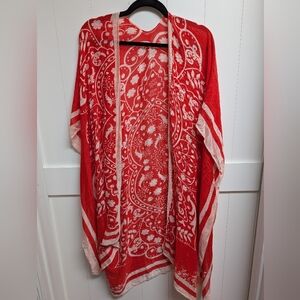 Lovestitch Red and White Kimono Top